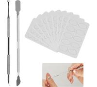 2 Pcs Repousse Cuticule Ongle Professionnel, Cuticle Remover Métal À Repousser, Coupe Cuticule Ongle Remover À Double Tête En Acier Inox Pour Manucures Pédicures + 10 Papier Verre Autocollantes