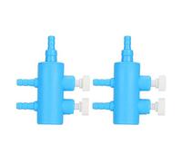2 Pcs Réservoir de Poissons Splitter d'air Distributeur d'air Tuyau Réglable Shunt avec Valve en Plastique Bleu Blanc Aquarium Pompe À Oxygène Adaptateur Accessoire(One in Two)