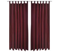2 pcs Rideau à Passant Micro Satin Bordeaux 140 x 225 cm