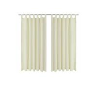 2 pcs Rideau à Passant Micro Satin Crème 140 x 225 cm