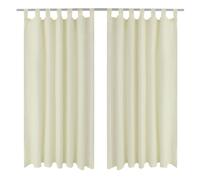2 Pcs Rideau À Passant Micro Satin Crème 140 X 225 Cm Multicolore