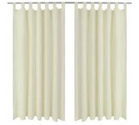 2 Pcs Rideau Ã Passant Micro Satin Crã¿Me 140 X 245 Cm