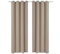 2 pcs Rideau Blackout Occultant Crème avec ¿illets en métal 135x245cm