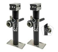 2 pcs Robustes supports de remorque avec manivelle : Max. 1T/2204.62lbs, support à manivelle réglable en hauteur de 43-69 cm, support de charge lourde, idéal pour voitures, caravanes, camping-cars