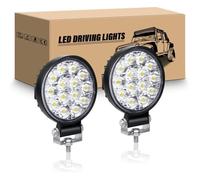2 Pcs Rond Phare de Travail led, 3.2 pouces 42W mini Projecteur lumière 12V 24V lampe de travail led 6000K Spot feux antibrouillar