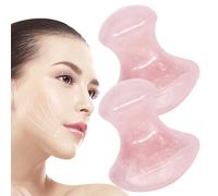 2 PCS Rouleau de jade pour le visage en forme de champignon en forme champignon Gua Sha outils faciaux lisses à bord rose rose quartz masseur à rouleau pour soulager les tensions et réduire l