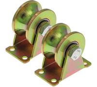 2 Pcs Roulette portail coulissant 50mm, roulettes en acier avec rainure en U, capacité de charge 300kg par roue