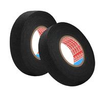 2 Pcs Ruban de Câbles Noir,Rubans Adhésifs pour Voiture,Scotch Tissu Noir,Ruban Tissus Adhesif,Bande de Harnais de Câblage de Voiture,Résistant à la Chaleur,Anti-âge(19mm*15m)