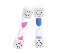 2 PCS Sabliers Minuterie Horloge de Sable Hourglass avec Le Visage Souriant, Horloge à Sable Sablier pour Enfant, pour Jeux,Cuisine, Exercice,Etude,Brossage etc(Rose et Bleu,3 Minutes)