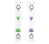 2 PCS Sabliers Souriants pour Enfants, Minuteur de Sable pour Brosse à Dents de 3 Minutes, Le Visage Souriant Horloge à Sable Sablier pour l'Hygiène Dentaire, la Cuisine
