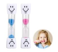 2 Pcs Sabliers Souriants pour Enfants,Sablier Brossage Dents Enfant Multicolore,Minuteur Brossage Dents Enfant De 3 Minutes,Sablier Amusant pour Le Brossage des Dents,pour Soins Dentaires des Enfants