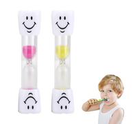 2 Pcs Sabliers Souriants pour Enfants,Sablier Brossage Dents Enfant Multicolore,Minuteur Brossage Dents Enfant De 3 Minutes,Sablier Amusant pour Le Brossage des Dents,pour Soins Dentaires des Enfants