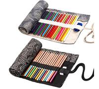 2 Pcs Sac à Crayon Rouleaux Trousse Rouleau Crayon de Couleur 36 Trous | Étui à Crayons Enroulé Enveloppe de Crayon Sac à Crayon Enroulable pour Étudiants École Enfants Peinture Esquis