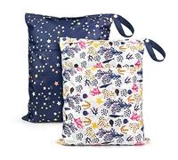 2 PCS Sac Couches Lavables, Sac Couche Lavable, Sacs à Couches en Tissu Réutilisable, Etanche avec Fermeture Eclair, Idéal pour Bébé, Voyage, Extérieur