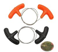 2 PCS Scie à Câble en Acier Inoxydable, 70 cm Tronçonneuse de Poche Tube PVC Mini Extérieure Anti-Rouille Manuelle Facile à Ranger Câble Outil de Scie Kit pour l'Extérieur le Camping Randonnée