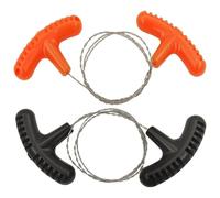 2 Pcs Scie à Fil en Acier Inoxydable, 68 cm Tronçonneuse de Poche Tube PVC Mini Extérieure Anti-Rouille Manuelle Facile à Ranger Câble Outil De Scie Kit pour l'extérieur le Camping Randonnée