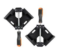 2 Pcs Serre Joint Angle 90 °, Etau d'angle 90°en Alliage d'Aluminium,serre-joint d'angle droit noir, serre-joint d'angle droit à une main pour le travail du bois
