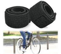 2 PCS Serre Pantalon Velo, Pince Pantalon Velo Sangle Elastique Brassard Sécurité Noir, Pince à Vélo pour Pantalon Femme Hommes, Velcro Clips de Jambe Pantalon Velo pour Vélo, Jogging, Randonnée
