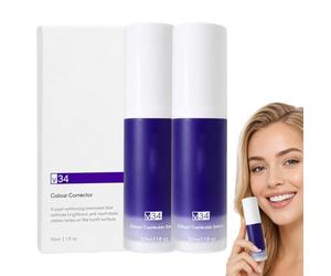 2 PCS Sérum Blanchissant Dentaire,Dentifrice Blancheur Violet, Pâte à Dents Blanchissante,Élimination des Taches Dentaires,pour une correction instantanée de la couleur et des résultats
