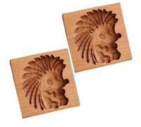2 Pcs Set, 3D Carved Wooden Cookie Molds, Bear and Rabbit Animal Biscuit Press, Easy Release DIY Baking Tool for Chocolate, Cake Decorating, Christmas, Easter Gift