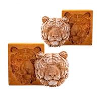 2 Pcs Set, 3D Carved Wooden Cookie Molds, Bear and Rabbit Animal Biscuit Press, Easy Release DIY Baking Tool for Chocolate, Cake Decorating, Christmas, Easter Gift