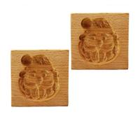 2 Pcs Set, 3D Carved Wooden Cookie Molds, Bear and Rabbit Animal Biscuit Press, Easy Release DIY Baking Tool for Chocolate, Cake Decorating, Christmas, Easter Gift