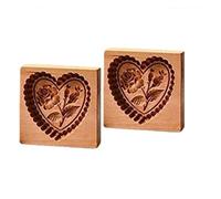 2 Pcs Set, 3D Carved Wooden Cookie Molds, Bear and Rabbit Animal Biscuit Press, Easy Release DIY Baking Tool for Chocolate, Cake Decorating, Christmas, Easter Gift