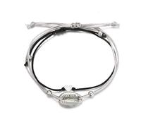 2 Pcs/Set Bracelets Coquille pour Femmes Délicat Bracelet Chaîne Corde Noire Bracelet de Charme de Coeur Tissé À La Main Bohême Bijoux de Plage Lovely And Attractive