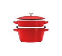 Staub Ensemble de casseroles empilables 2 pièces en fonte rouge