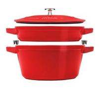 Staub Ensemble de casseroles empilables 2 pièces en fonte rouge