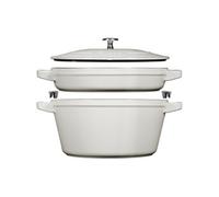 Staub Ensemble cocottes empilables 2 pièces – fonte – truffe blanche