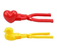 2 PCS/Set Rice Moule pour les enfants de qualité alimentaire PP Cœur antidérapant et moule de canard Moule de brique de sable pratique pour la fabrication de sandball de boule de neige aux sus