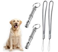 2 Pcs Sifflet pour Chien avec lanière, Sifflet pour Compagnie en Acier Inoxydable à fréquence réglable, Sifflet à ultrasons Professionnel pour l'entraînement et Le contrôle des aboiements