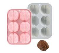 2 Pcs Silicone Forme Cerveau Humain Moules Moules de Cuisson en Silicone Halloween Gâteau Chocolat Bonbons Moule Pour Fondant Décoration De Gâteaux Outil De Cuisson