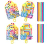 2 Pcs Silicone Sensory Activity Board, Moxiewell Planche Sensorielle Double Jouets Sensoriels avec 24 Bâtonnets pour Enfants et Adultes AStress Anxiété TDAH Autisme (B)