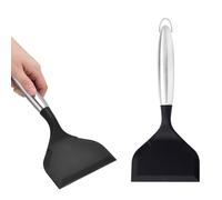 2 Pcs Spatule Large Bouche Anti - Adhésif Grande Spatule À Crêpes En Silicone Oeuf Ustensiles De Cuisine Avec Poignée En Acier Inoxydable Pour La Cuisine À Domicile
