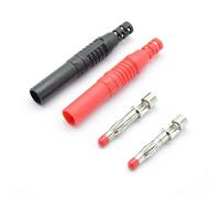 2 Pcs Straight Insulated 4mm Male Banana Wire Solder DIY Connectors Instrument test high current voltage gauge
