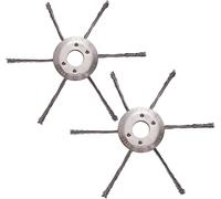 2 Pcs Strimmer Brush Heads Professional Steel Wire Knotted Wire Weed Brush Head Universal Replacement Weed Brush for Lawn Mower (6 Heads)