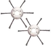 2 Pcs Strimmer Brush Heads Professional Steel Wire Knotted Wire Weed Brush Head Universal Replacement Weed Brush for Lawn Mower (6 Heads)!