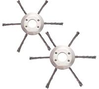 2 Pcs Strimmer Brush Heads Professional Steel Wire Knotted Wire Weed Brush Head Universal Replacement Weed Brush for Lawn Mower (6 Heads).