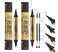2 Pcs Stylo Sourcil Effet Poil 2 en 1 Crayon Sourcils Microblading Crayon Sourcil Waterproof Créer des Sourcils Naturels avec Deux Brosses à Sourcils (Brun Foncé et Brun Clair)