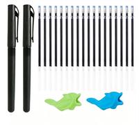 2 Pcs Stylos Magiques de Prise avec 18 Recharges, 2 Correcteurs de Prise, Stylo Magique Encre Invisible pour Cahier de Calligraphie Réutilisable Enfant, Apprentissage Écriture, Stylo Magique Penup 3d