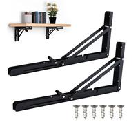2 pcs Support Console Pliable En Acier Inoxydable, equerre etagere pliante 400mmSupports D' étagères Pliants Charge, Lourds Support Console Pliable Rétractable, Pour Garage, Cuisine, Chambre