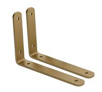 2 Pcs Supports En Étagère Flottante Equerre Metal Fixation Forme En l Support Pour Angle Support d'Étagère Murale Supports Muraux De Garage Pour Étagères,d'Or(150 * 100mm/5.9 * 3.9in)