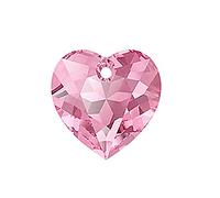 2 pcs SWAROVSKI CRYSTALS pendant Heart Cut 6432 crystal stone with hole, 10.5 x 10.5 mm Rose (Cristaux Swarovski Pendentif Coeur Coupe 6432 Pierre de cristal avec trou Rose)