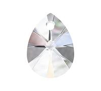 2 pcs SWAROVSKI ELEMENTS pendant XILION pear 6128 crystal stone with hole, 12 x 9 x 6 mm Crystal AB (Swarovski éléments pendentif xilion poire 6128 pierre de cristal avec trou Crystal AB)