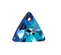 2 pcs SWAROVSKI ELEMENTS pendant XILION triangle 6628 crystal stone with hole, 12 mm Crystal Bermuda Blue P (Swarovski éléments pendentif xilion triangle 6628 pierre de cristal avec trou Bleu)