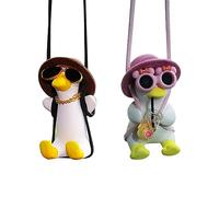 2 Pcs Swing Duck,Canard Qui Se Balance Ornement Mignon Balançoire Canard Pendentif Décoration À Suspendre En Forme De Canard Accessoire Voiture Interieur Decoration Pour Rétroviseur De Voiture