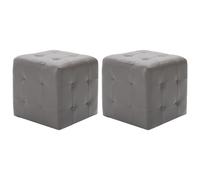2 Pcs Tables De Chevet Gris 30x30x30 Cm Similicuir Gris
