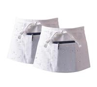 2 Pcs Tablier Taille, Cuisine Demi Tablier, Hommes et Femmes Tablier Court, Tablier Réglable avec 3 Poches, Tablier Chef Imperméable, Tabliers de Cuisine pour Serveurs, Bistro, Restaurant,Café (Blanc)